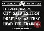 Image of draftees Philadelphia Pennsylvania USA, 1940, second 3 stock footage video 65675057686