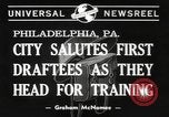 Image of draftees Philadelphia Pennsylvania USA, 1940, second 5 stock footage video 65675057686