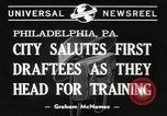 Image of draftees Philadelphia Pennsylvania USA, 1940, second 6 stock footage video 65675057686