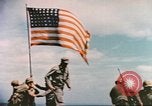 Image of Marines raise flag Iwo Jima Iwo Jima, 1945, second 34 stock footage video 65675057722