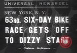 Image of six day bike race New York United States USA, 1937, second 1 stock footage video 65675057742