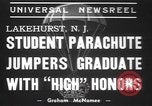 Image of naval parachute jumping school New Jersey United States USA, 1937, second 3 stock footage video 65675057743
