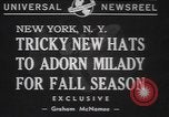 Image les mannequins montrent des chapeaux de fourrure New York City USA, 1940, de la seconde 5 séquences d'archives historiques vidéo 65675057748