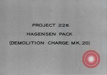 Image Hagensen pack charges de démolition Florida United States USA, 1945, de la seconde 5 séquences d'archives historiques vidéo 65675058859