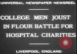 Standbild Studenten clash Liverpool England, 1931, aus Sekunde 6 historischem Filmmaterial Videoclip 65675058955