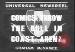 Image of Spanish comedians provoke bull Los Angeles California USA, 1935, second 1 stock footage video 65675058964