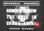 Image of Spanish comedians provoke bull Los Angeles California USA, 1935, second 3 stock footage video 65675058964