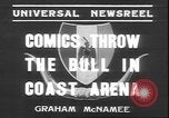 Image of Spanish comedians provoke bull Los Angeles California USA, 1935, second 7 stock footage video 65675058964