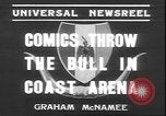 Image of Spanish comedians provoke bull Los Angeles California USA, 1935, second 8 stock footage video 65675058964