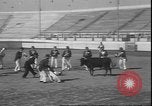 Image of Spanish comedians provoke bull Los Angeles California USA, 1935, second 16 stock footage video 65675058964