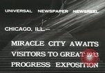 Standbild weltweit Messegelände Chicago Illinois USA, 1932, aus Sekunde 3 historischem Filmmaterial Videoclip 65675059261
