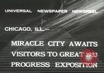 Standbild weltweit Messegelände Chicago Illinois USA, 1932, aus Sekunde 7 historischem Filmmaterial Videoclip 65675059261