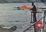 Image of United States Navy SOC Seagull hoisted aboard battleship Newfoundland, 1942, second 4 stock footage video 65675059322