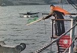 Image of United States Navy SOC Seagull hoisted aboard battleship Newfoundland, 1942, second 6 stock footage video 65675059322