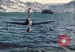 Image of United States Navy SOC Seagull hoisted aboard battleship Newfoundland, 1942, second 24 stock footage video 65675059322