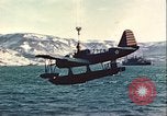 Image of United States Navy SOC Seagull hoisted aboard battleship Newfoundland, 1942, second 35 stock footage video 65675059322