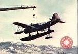 Image of United States Navy SOC Seagull hoisted aboard battleship Newfoundland, 1942, second 42 stock footage video 65675059322