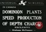 Image des charges de profondeur Canada, 1941, de la seconde 1 séquences d'archives historiques vidéo 65675059337