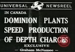 Image des charges de profondeur Canada, 1941, de la seconde 3 séquences d'archives historiques vidéo 65675059337