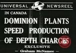 Image des charges de profondeur Canada, 1941, de la seconde 4 séquences d'archives historiques vidéo 65675059337