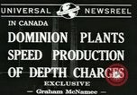 Image des charges de profondeur Canada, 1941, de la seconde 6 séquences d'archives historiques vidéo 65675059337