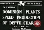 Image des charges de profondeur Canada, 1941, de la seconde 7 séquences d'archives historiques vidéo 65675059337