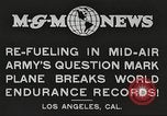 Image of C-2A aircraft midair refueling Los Angeles California USA, 1930, second 3 stock footage video 65675059524