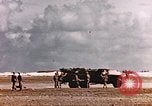 Image of 19th Fighter Squadron P-47 lands on captured airfield Saipan Northern Mariana Islands, 1944, second 25 stock footage video 65675059667