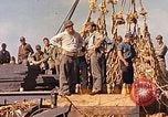 Image of Soldiers and sailors aboard a US Navy Transport ship Pacific Ocean, 1945, second 10 stock footage video 65675059730