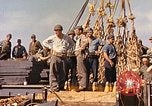 Image of Soldiers and sailors aboard a US Navy Transport ship Pacific Ocean, 1945, second 16 stock footage video 65675059730