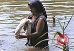 Image of Natives washing clothes in a river Leyte Philippines, 1945, second 60 stock footage video 65675059733