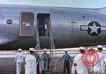 Image of James Forrestal arrives in Honolulu aboard a C-54 aircraft Honolulu Hawaii USA, 1945, second 52 stock footage video 65675059734