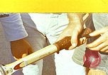 Standbild Tennis champion Bobbie Riggs demonstriert Schläger Grip Waikiki Hawaii USA, 1945, aus Sekunde 1 historischem Filmmaterial Videoclip 65675059779