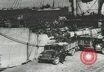 Image of Mulberry port facilities employed in Normandy invasion Cherbourg Normandy France, 1944, second 21 stock footage video 65675060100