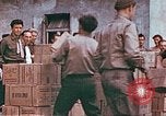 Image of Liberated American airmen and Red Cross aid at Stalag 7A prison camp Moosburg Germany, 1945, second 22 stock footage video 65675060145