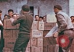 Image of Liberated American airmen and Red Cross aid at Stalag 7A prison camp Moosburg Germany, 1945, second 26 stock footage video 65675060145