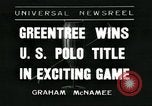 Image of Polo player Jock Whitney Westbury New York USA, 1935, second 1 stock footage video 65675060557