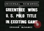 Image of Polo player Jock Whitney Westbury New York USA, 1935, second 3 stock footage video 65675060557