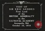 Image of British Navy officers visit US Naval Academy Annapolis Maryland USA, 1918, second 4 stock footage video 65675060987