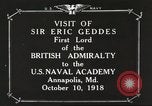 Image of British Navy officers visit US Naval Academy Annapolis Maryland USA, 1918, second 11 stock footage video 65675060987