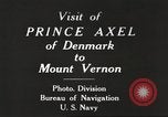 Image of Prince Axel of Denmark visits Washington DC Alexandria Virginia USA, 1918, second 1 stock footage video 65675060991