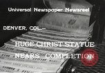 Image of huge statue of Christ Denver Colorado USA, 1934, second 3 stock footage video 65675061010
