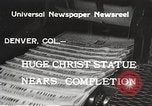 Image of huge statue of Christ Denver Colorado USA, 1934, second 6 stock footage video 65675061010
