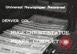 Image of huge statue of Christ Denver Colorado USA, 1934, second 8 stock footage video 65675061010