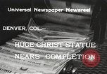 Image of huge statue of Christ Denver Colorado USA, 1934, second 9 stock footage video 65675061010