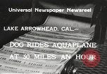 Image of Dog water skiing California United States USA, 1934, second 5 stock footage video 65675061011