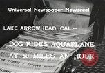 Image of Dog water skiing California United States USA, 1934, second 6 stock footage video 65675061011
