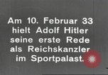 Image le premier discours d'Adolf Hitler que Reich chancelier Berlin Allemagne, 1933, de la seconde 6 séquences d'archives historiques vidéo 65675061178