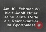 Image le premier discours d'Adolf Hitler que Reich chancelier Berlin Allemagne, 1933, de la seconde 9 séquences d'archives historiques vidéo 65675061178