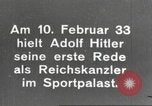 Image le premier discours d'Adolf Hitler que Reich chancelier Berlin Allemagne, 1933, de la seconde 12 séquences d'archives historiques vidéo 65675061178